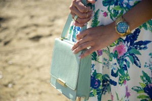 Salt and Shimmer, Vancouver, Trinidad, Trinidad and Tobago, blogger, lifestyle, fashion, beach, Forever 21, H&M, Michael Kors, Aldo, florals, floral skirt, ballet flats, statement necklace, fashion watch, sand, water, sea, ocean